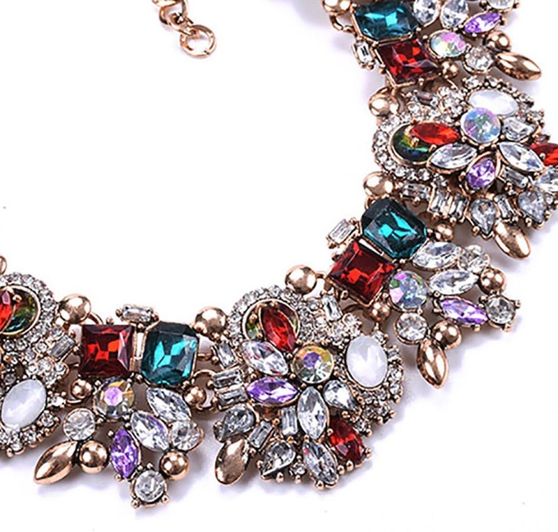 Zthread Bib Statement Necklace Colorful Glass Crystal Collar Choker Necklace for Women Fashion Accessories - Image 5
